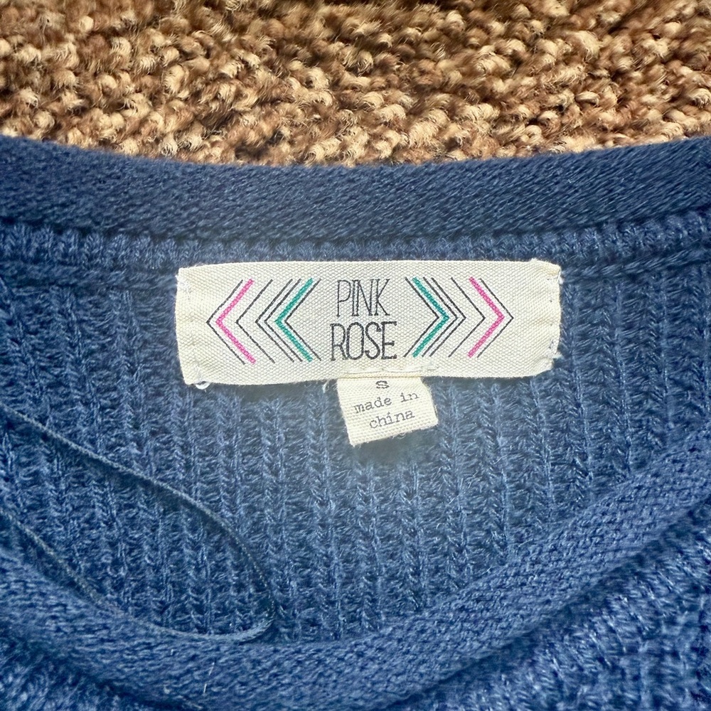 Pink Rose Navy Sweater Dress - Picture 2 of 3